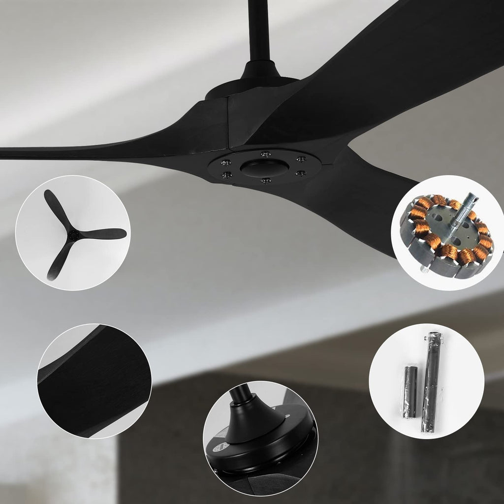 3 Wood Blades Black Ceiling Fan by USOR - Australian Chandelier Store