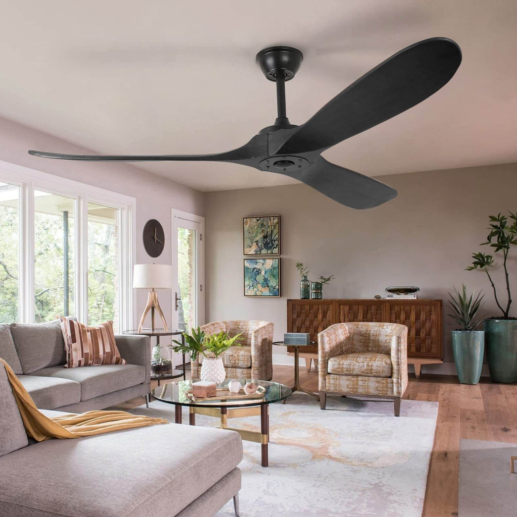 3 Wood Blades Black Ceiling Fan by USOR - Australian Chandelier Store