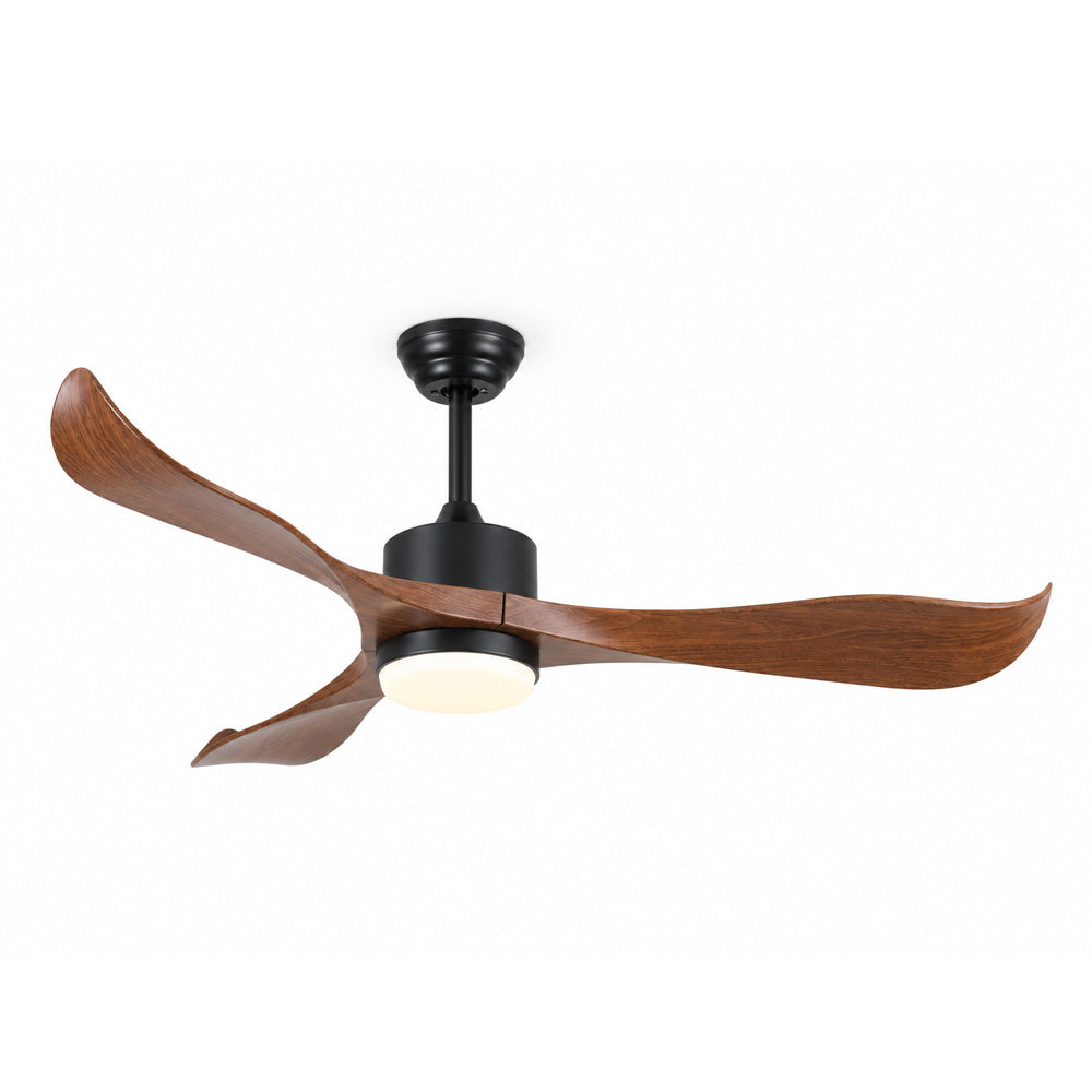 52" Ceiling Fan with Light Designer Black&Brown ABS Blades CF-5211