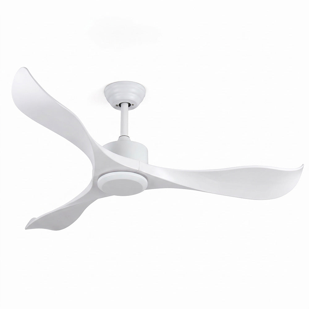 52" Pure White Ceiling Fan Remote Control 3 ABS Blades Timer CF-5216