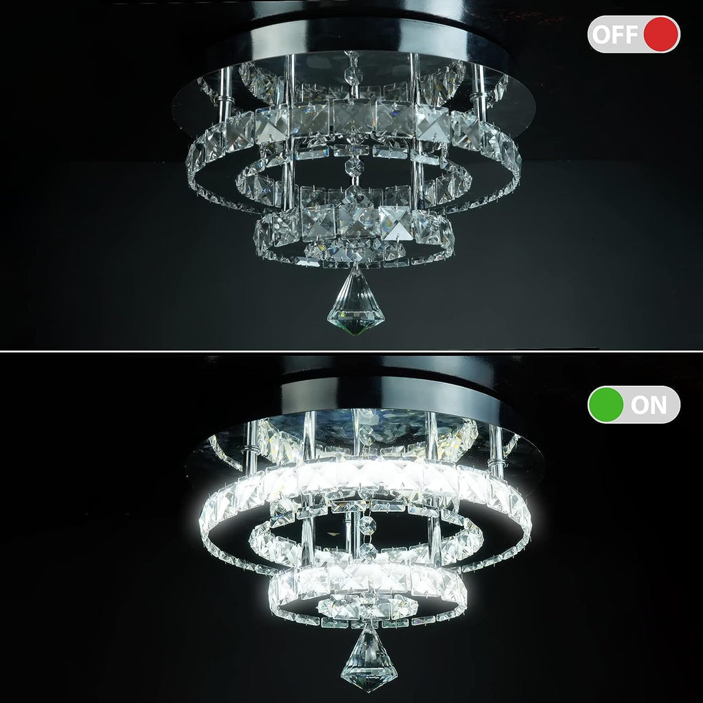 Modern Mini Chandelier 3Color Adjustable Ceiling Crystal Light Decor For Bedroom