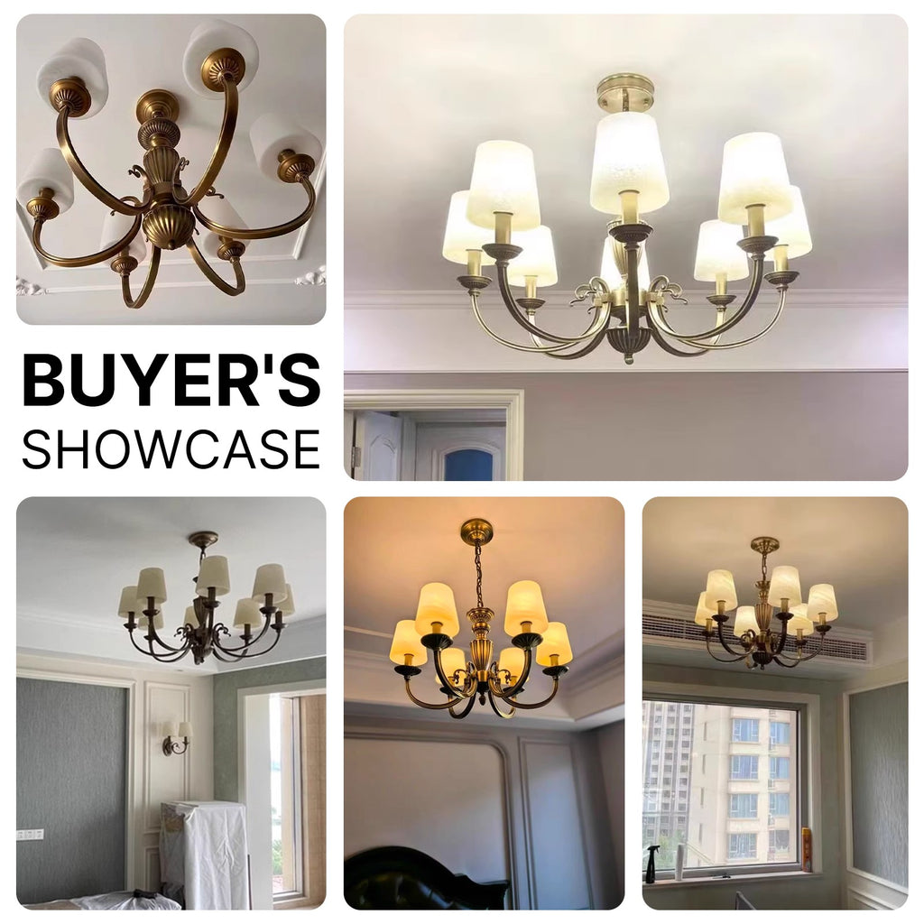 Solid Brass 8 Light Chandelier Antique Brass Pendant Lighting CL-VBC8