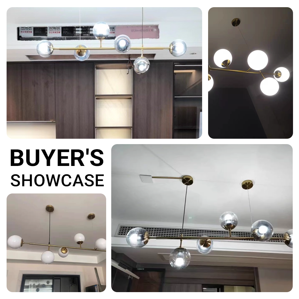 Modern Sputnik Chandelier 6-Light 125cm Smoke Cover Ceiling CL-SPC6