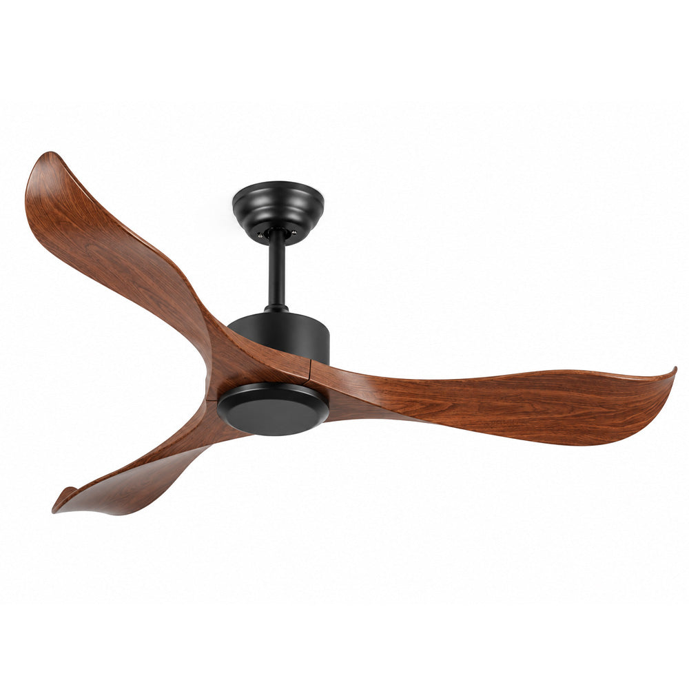 52" Black&Brown Ceiling Fan Remote Control 3 ABS Blades Timer CF-5212
