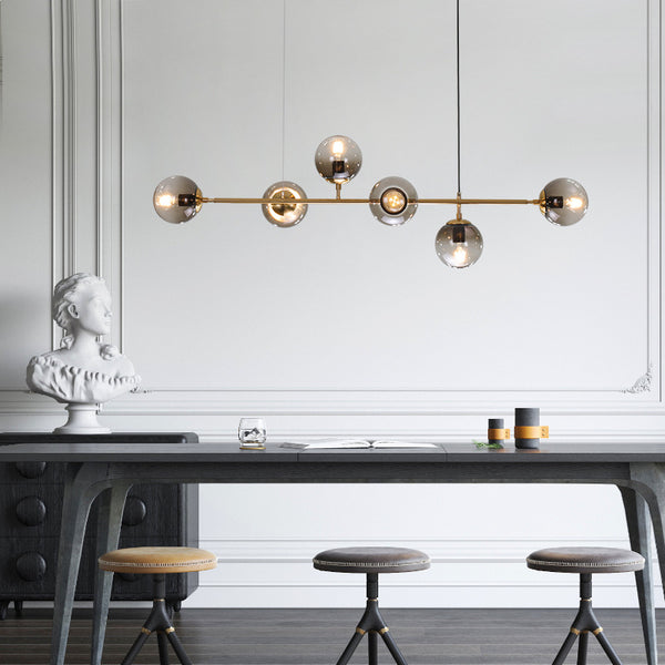 Modern Sputnik Chandelier 6 Light 125cm Ceiling Light Fixture 3 Color Temperatures Smoke Cover