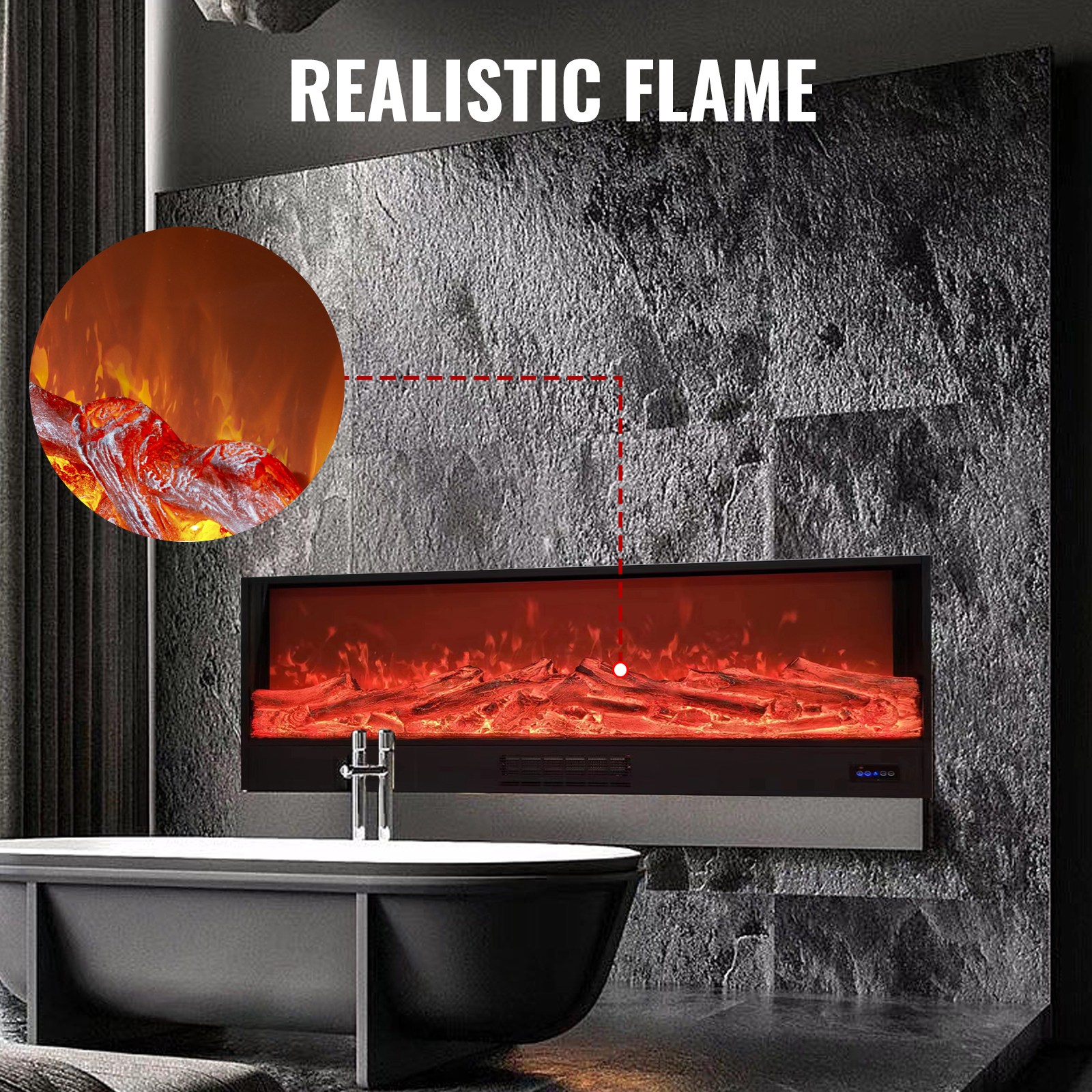 120/150cm Recessed Wall Mounted Electric Fireplace by USOR - Australian Furniture & Homeware Store