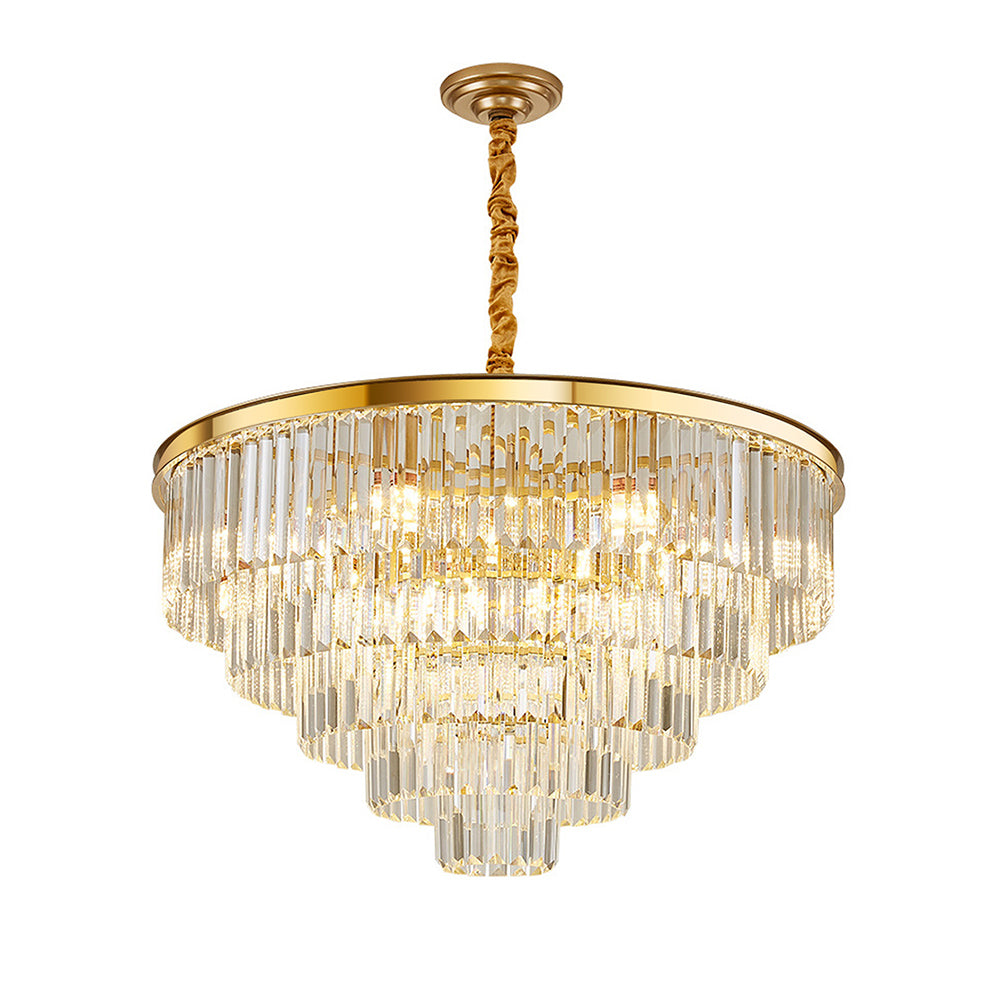 16Light Crystal Chandelier K9 Crystal Gold Luxury Ceiling Light Fixture 3 Colors