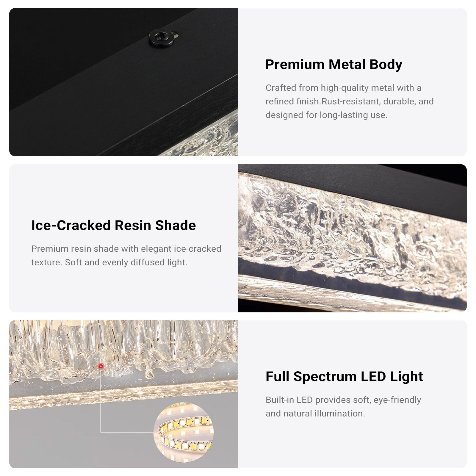 Crackle Resin Linear Pendant Light Modern Minimalist Dining Chandelier CL-LSCC