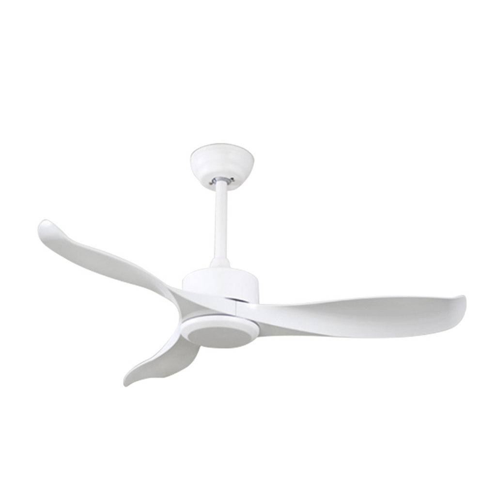 52'' Modern Pure White Ceiling Fan with Remote Control QIAOBIAN-3-P-2W-52-N