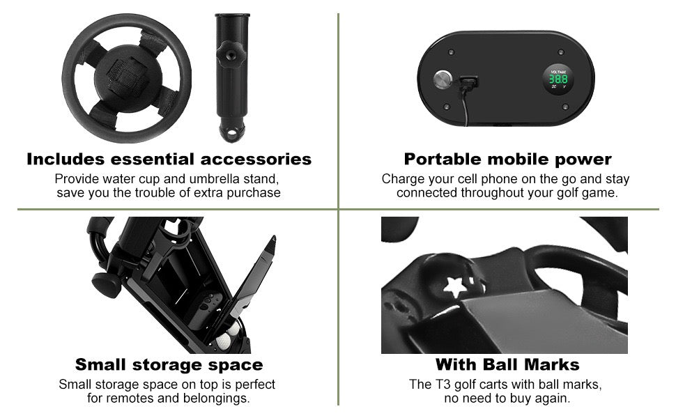 Follow Me Electric Golf Cart Buggy Remote Control Foldable Trolley 500W