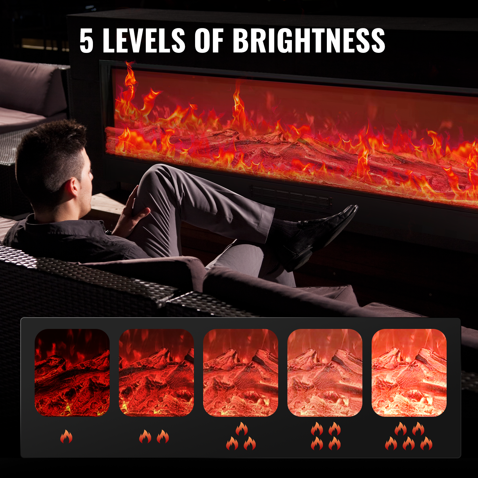120/150cm Recessed Wall Mounted Electric Fireplace by USOR - Australian Furniture & Homeware Store