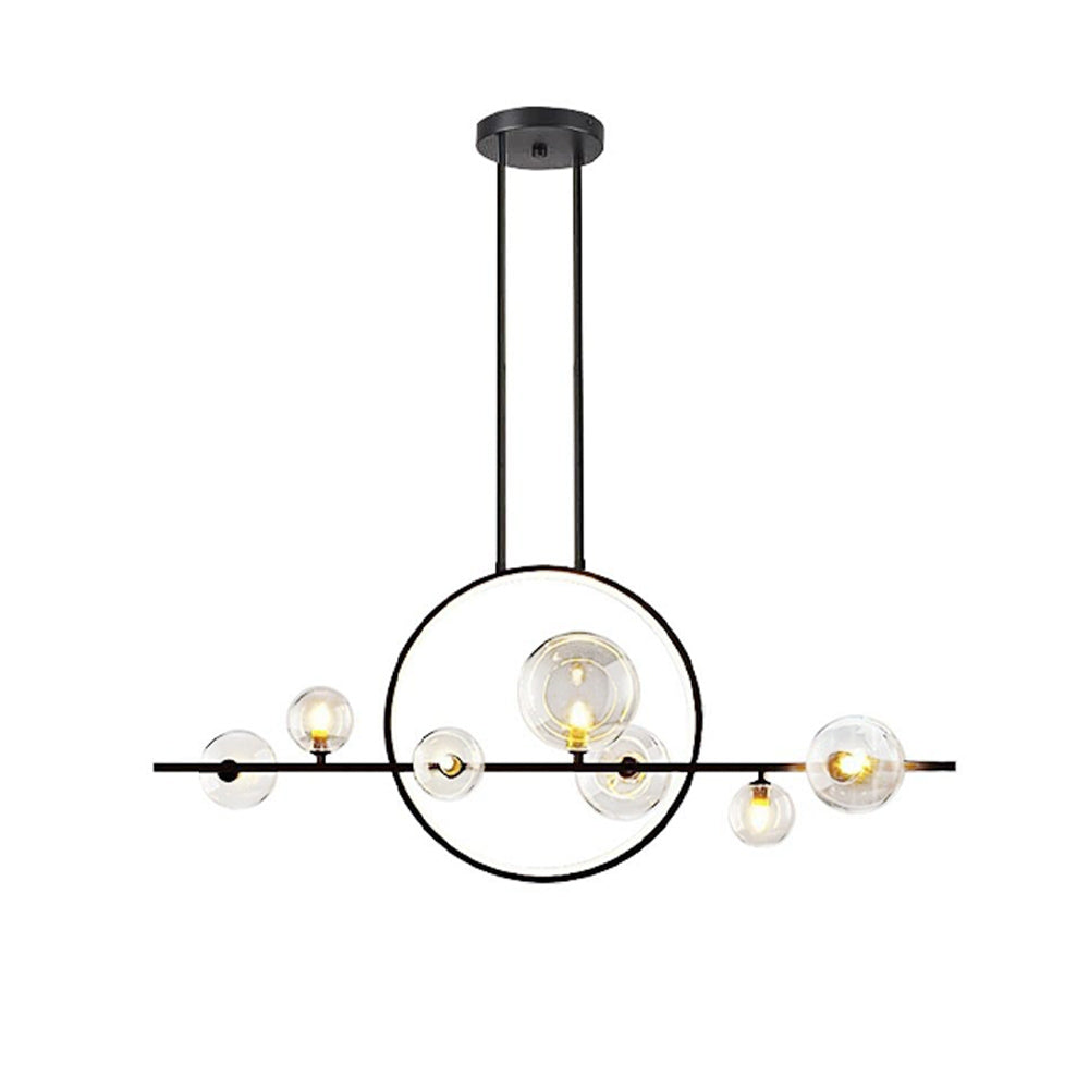 LED Sputnik Chandelier with Glass Globe Shade 7-Light Pendant Light