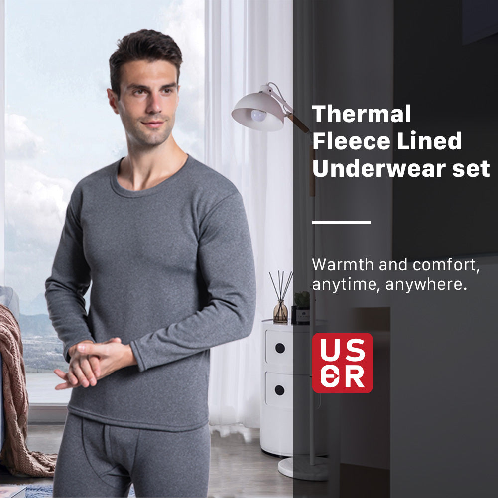 Long Johns Thermal Underwear for Men Fleece Lined Warm Base Layer Set for Winter