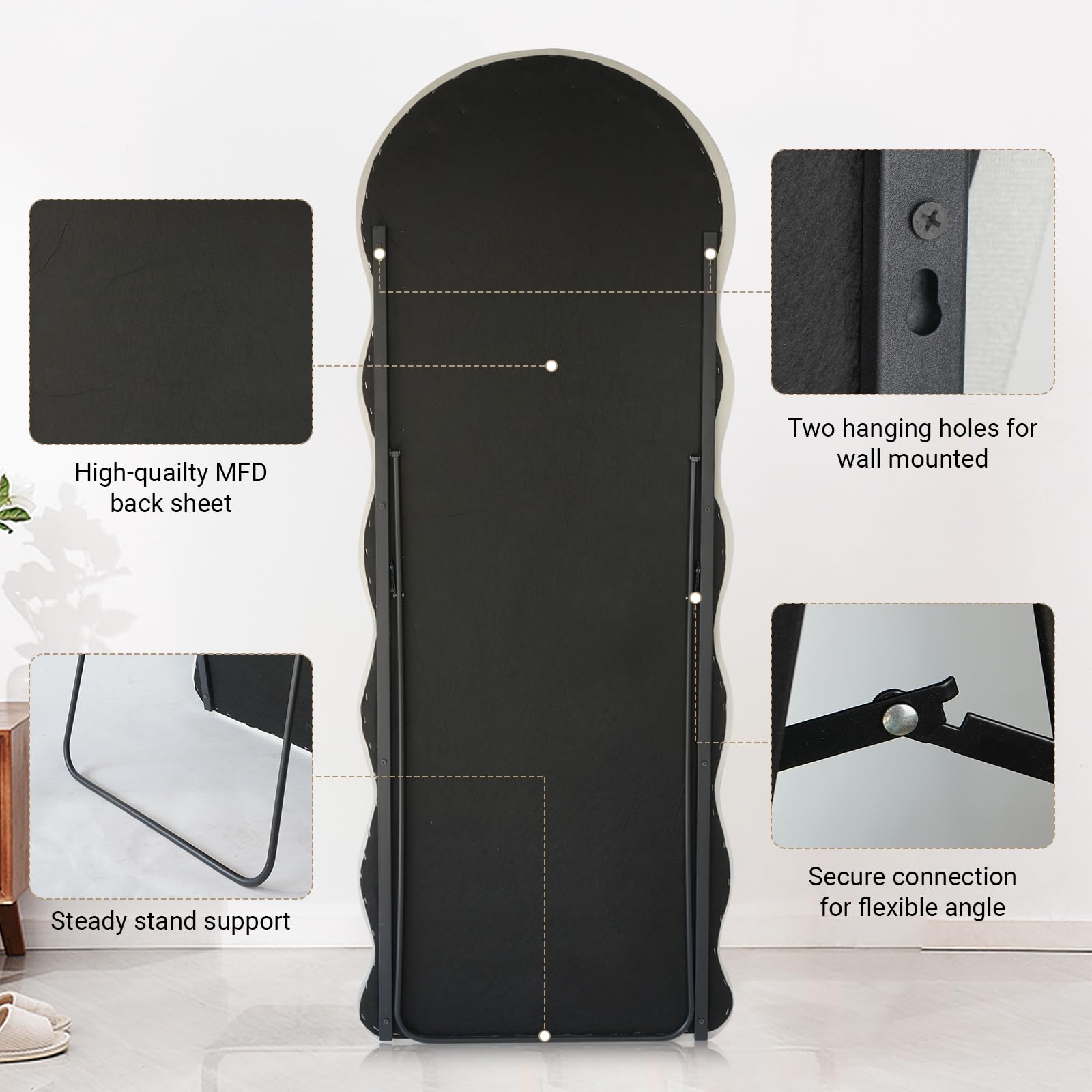 160x60cm Elegance Curvy Full Length Mirror by USOR - Australian Furniture & Homeware Store