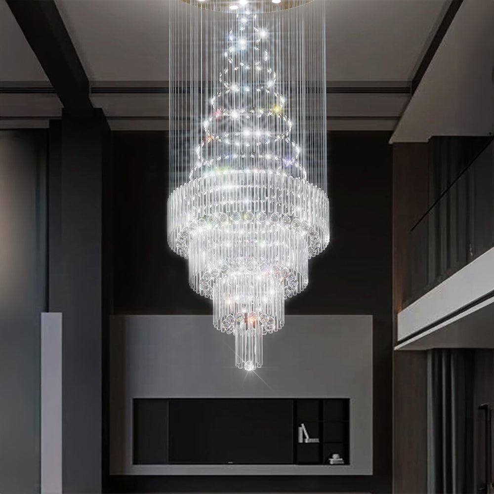 High Ceiling Chandelier Crystal Raindrop Chandeliers Staircase Large Chandelier