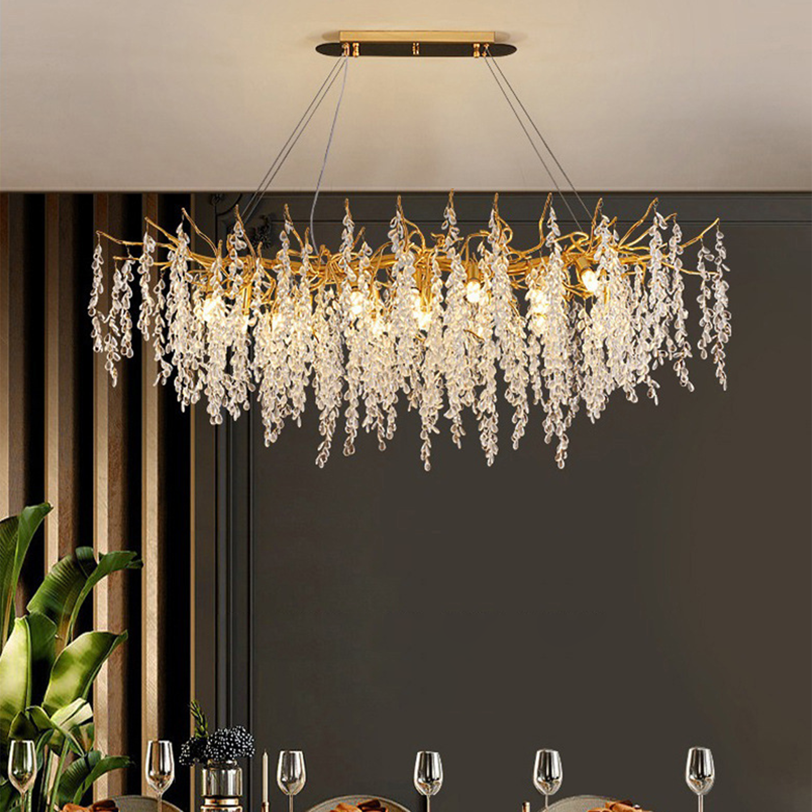 Crystal Tree Branches Chandelier Luxury 10-Light Elegant Pendant CL-CTBC