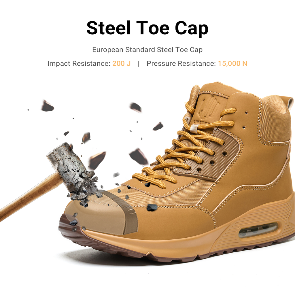Work Boots Safety Shoes Heavy Duty Wheat