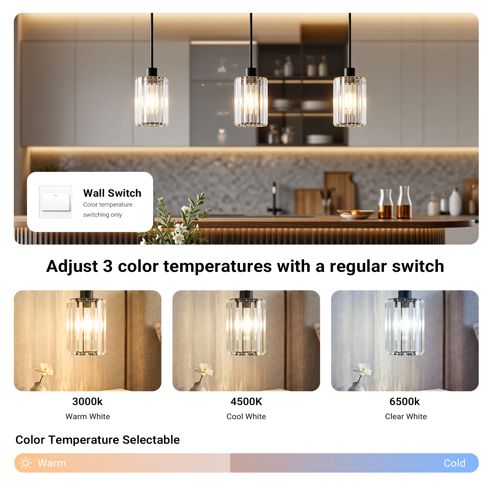 Modern Crystal Pendant Light Mini Chandelier Hanging Lamp Black CL-SCL