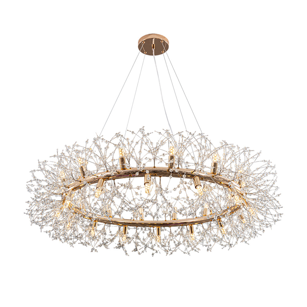 20-Light 80cm Modern Crystal Chandelier Firework Gold Sputnik Chandelier