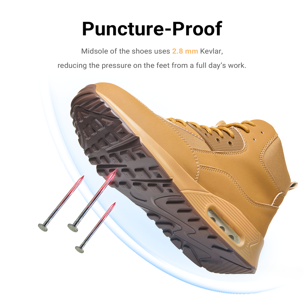 Work Boots Safety Shoes Heavy Duty Wheat