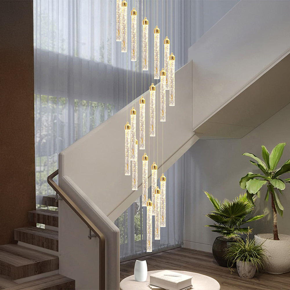 Modern Luxury Gold Crystal Chandelier Chains Adjustable for Staircase Light