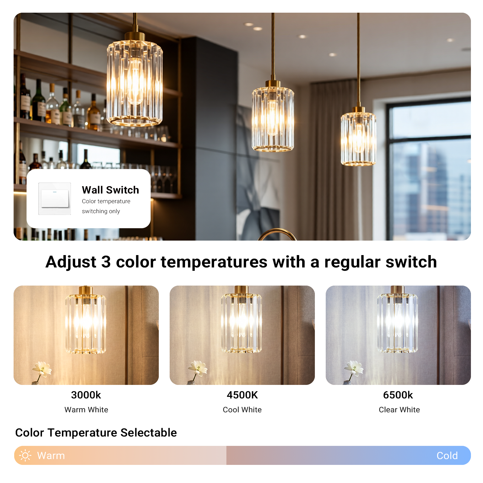 Modern Crystal Pendant Light Mini Chandelier Hanging Lamp Gold CL-SCL