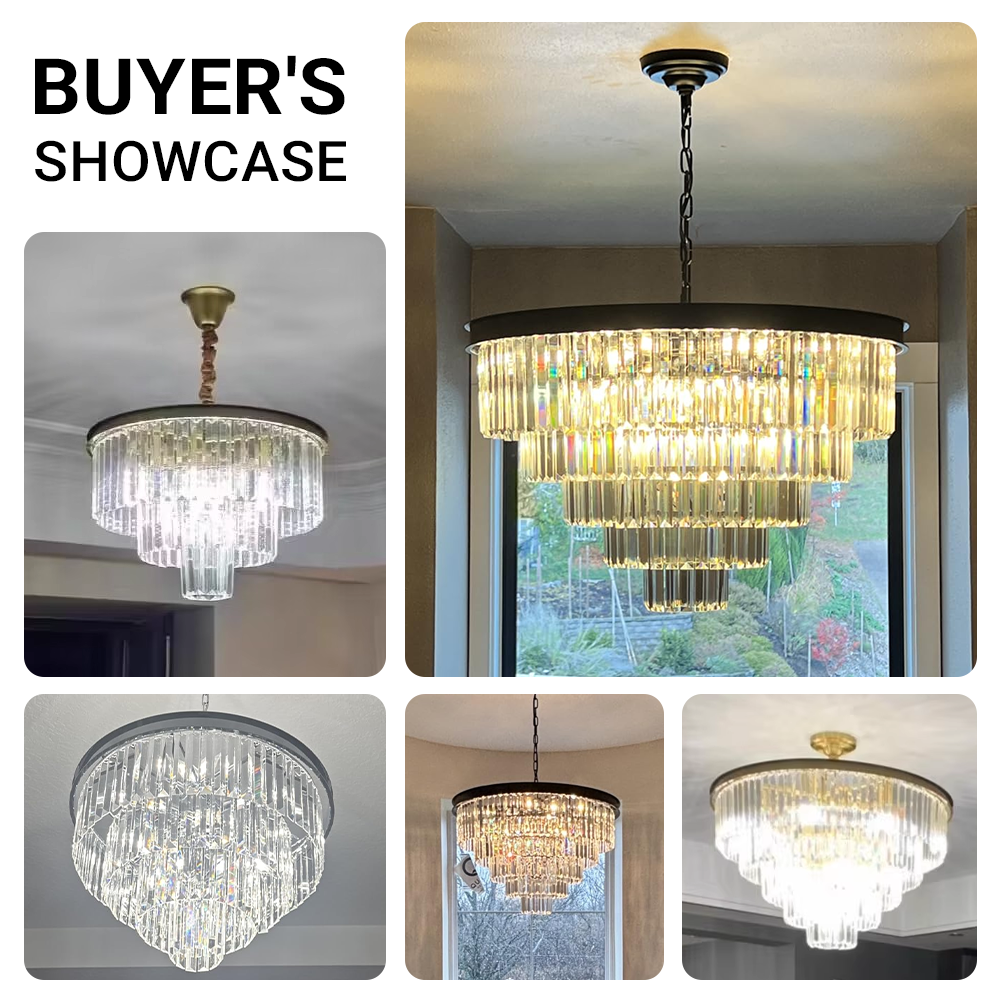 16Lights Crystal Chandelier K9 Smoke Luxury Light 3 Colors CL-CAKELSK