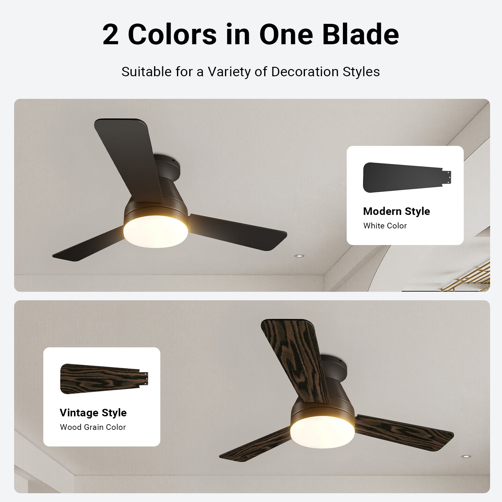 36/42" Low Profile Ceiling Fan with Light-Black by USOR - Australian Ceiling Fan Store