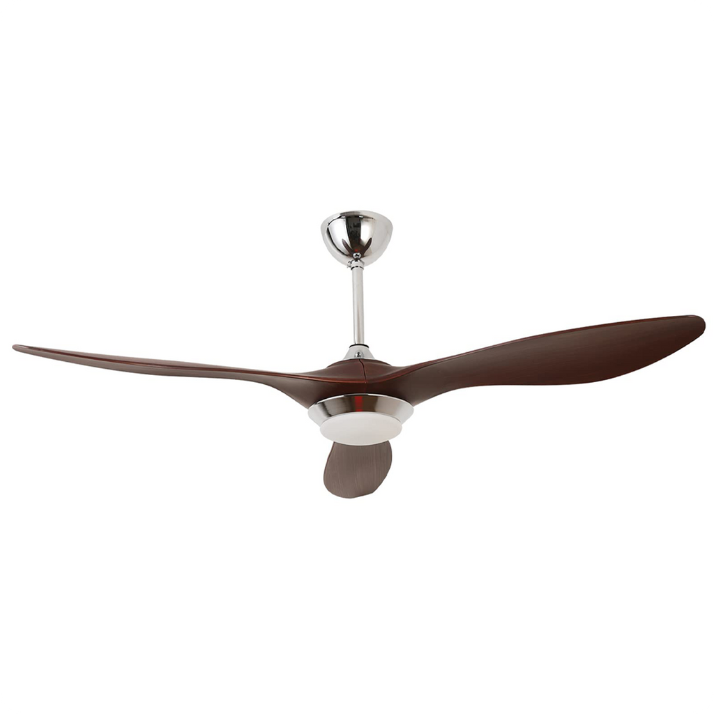 52'' Modern Silver&Brown Ceiling Fan with Light & Remote Control YT3B-P-BrS-52-L