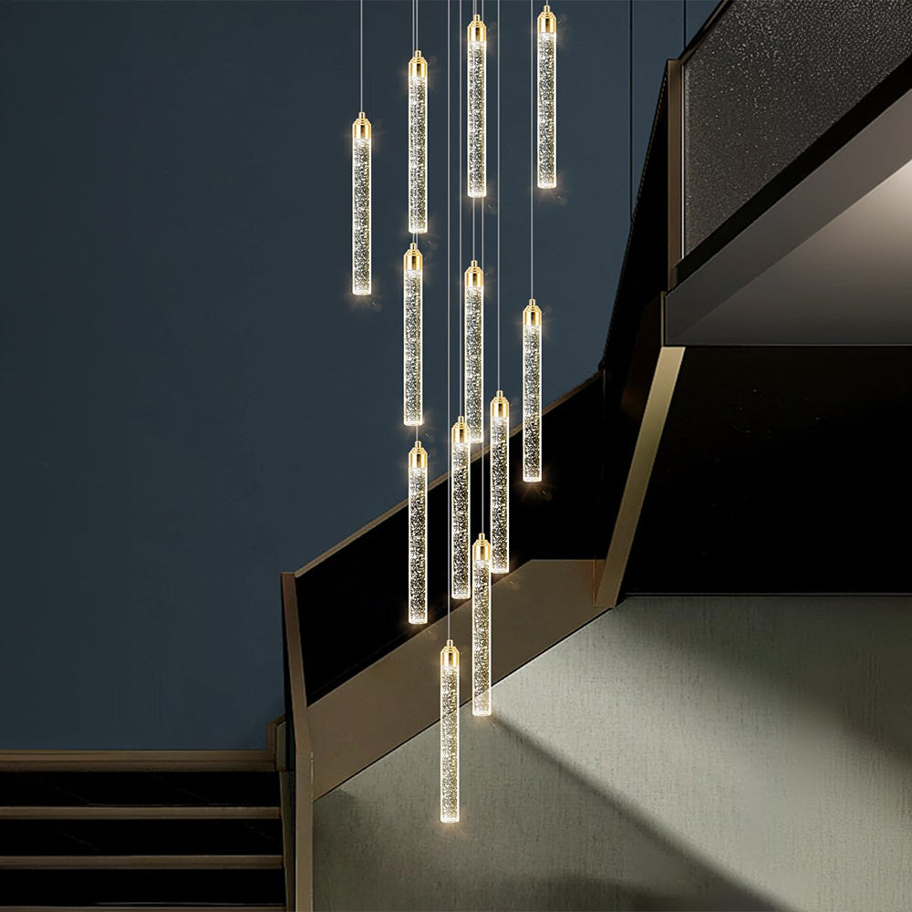 Modern Luxury Gold Crystal Chandelier Chains Adjustable for Staircase Light