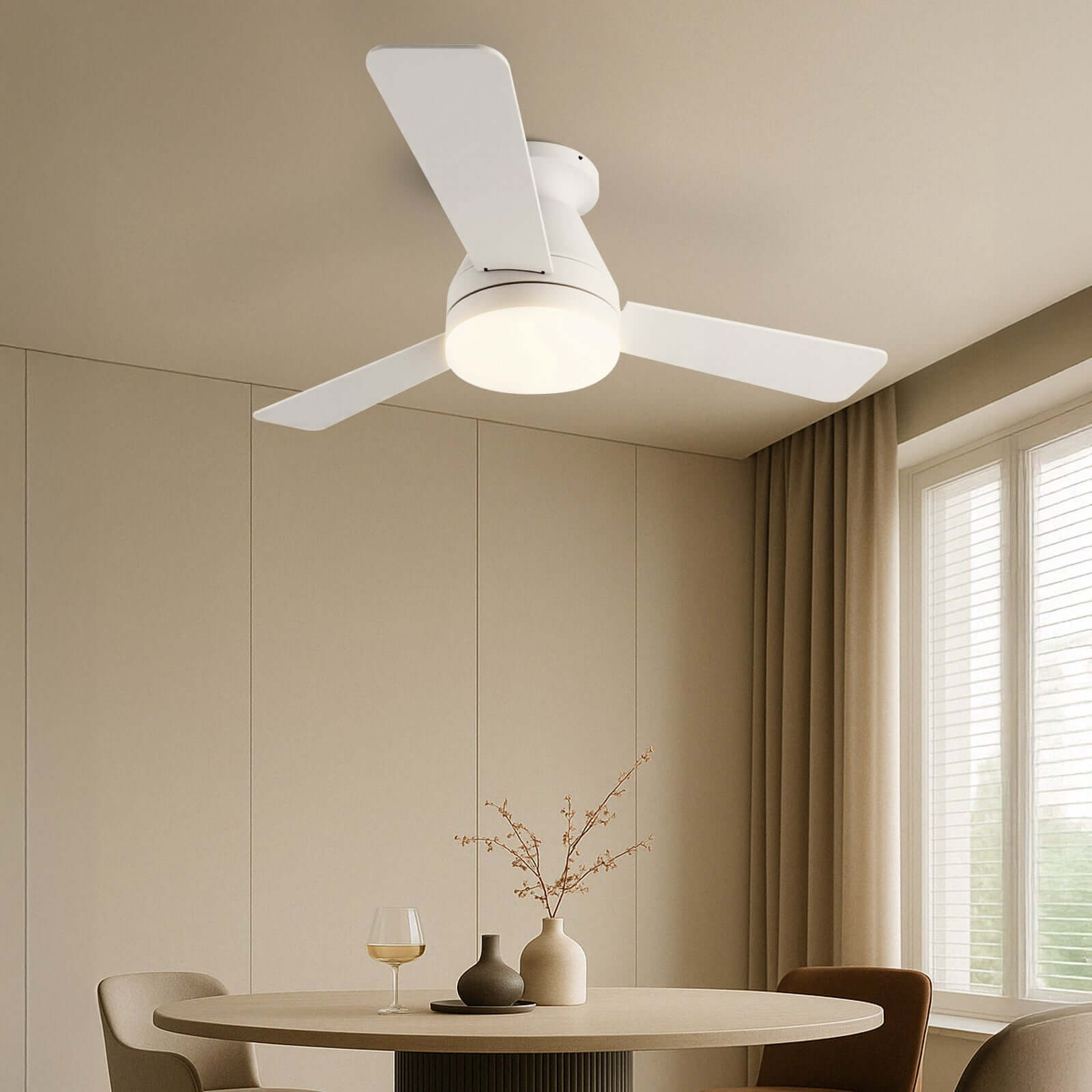 36/42" Low Profile Ceiling Fan with Light-White by USOR - Australian Ceiling Fan Store