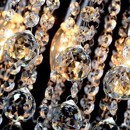 Mini Crystal Chandeliers LED Ceiling Light 3 Colors Adjustable Decor For Bedroom