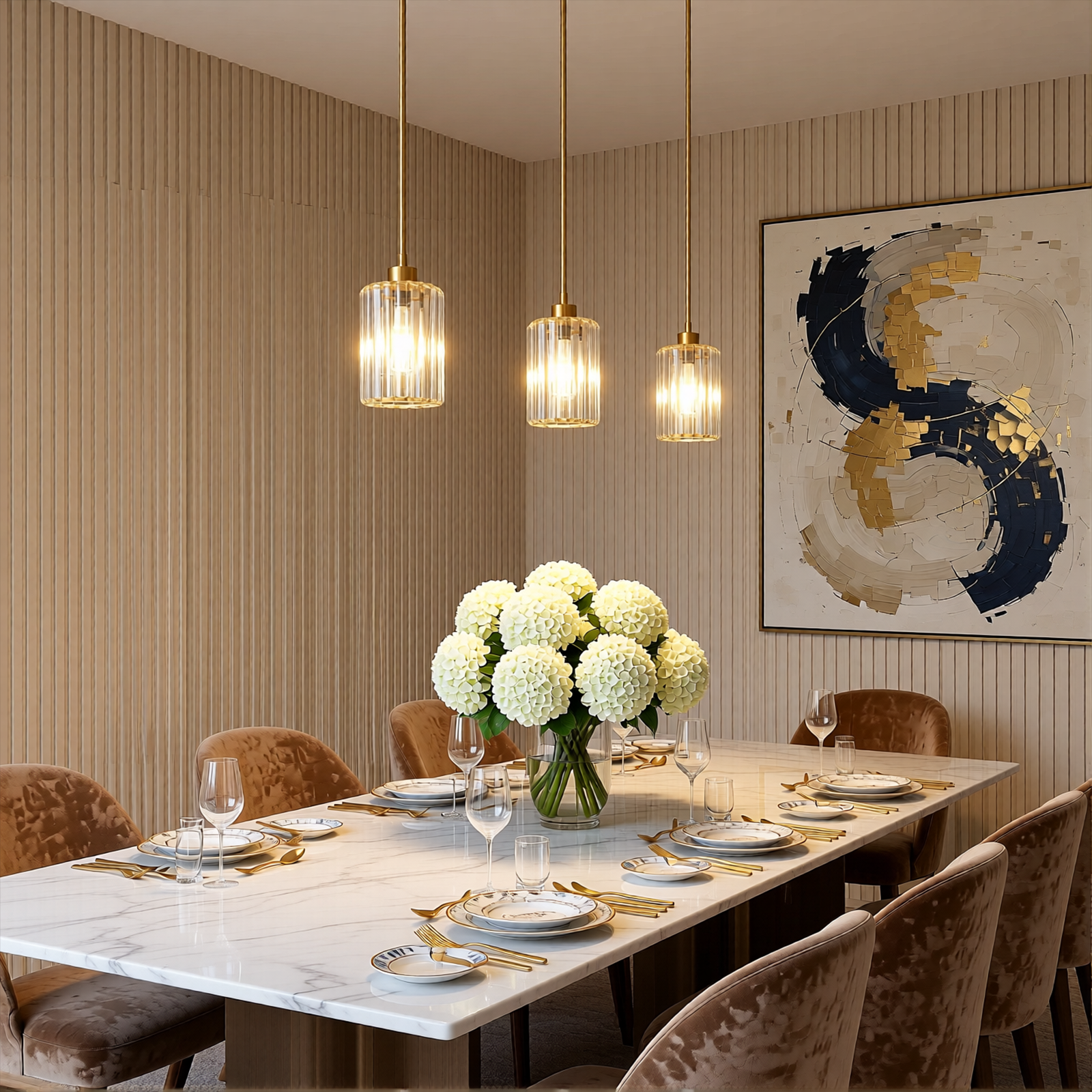 Modern Crystal Pendant Light Mini Chandelier Hanging Lamp Gold CL-SCL