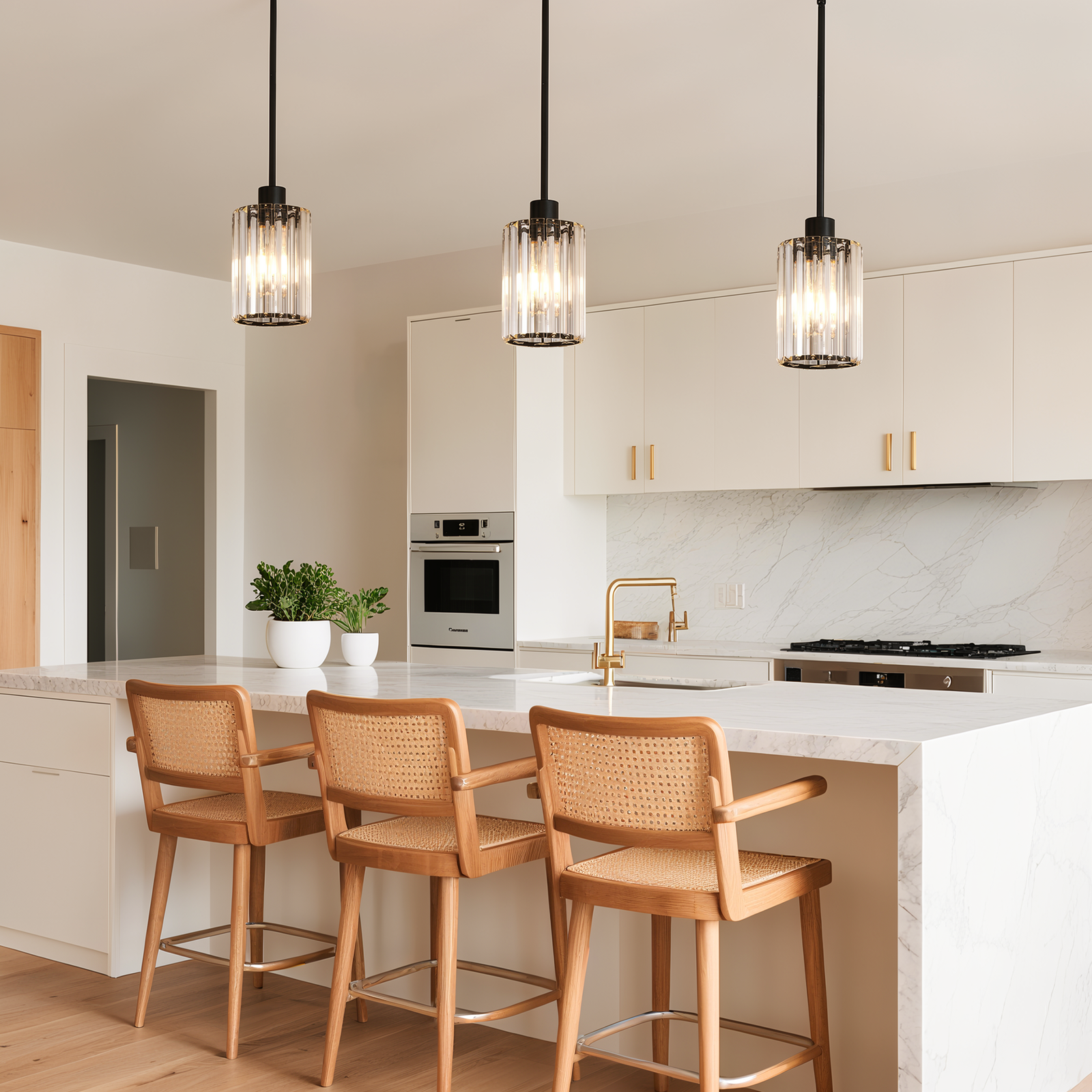 Modern Crystal Pendant Light Mini Chandelier Hanging Lamp Black CL-SCL