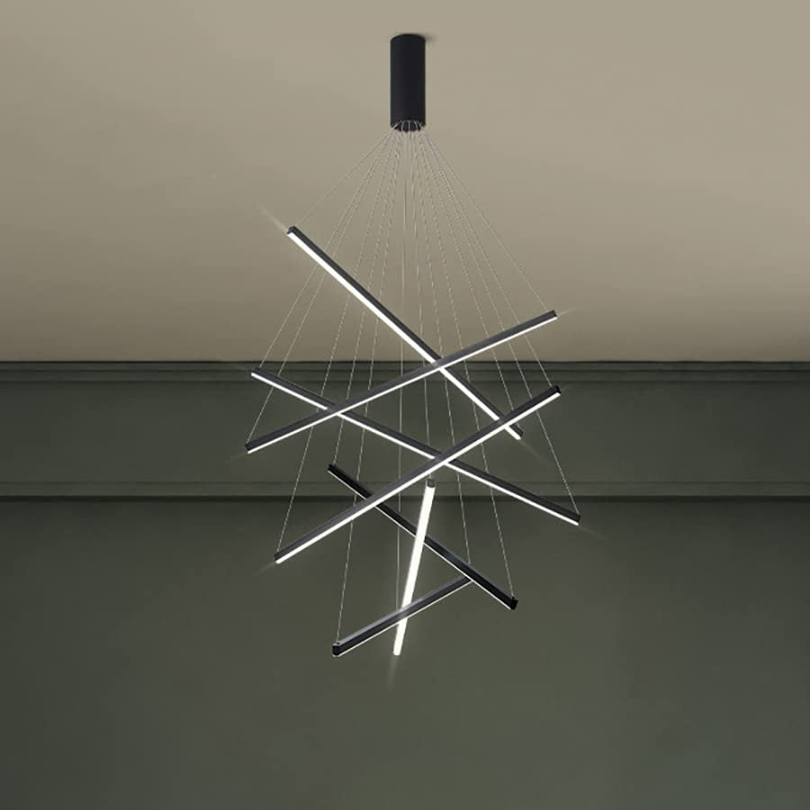 LED 7 Bars Modern Chandelier Dimmable Ceiling Pendant Adjustable Light