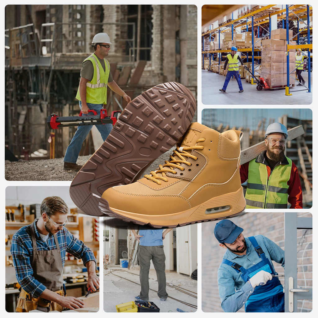 Work Boots Safety Shoes Heavy Duty Wheat