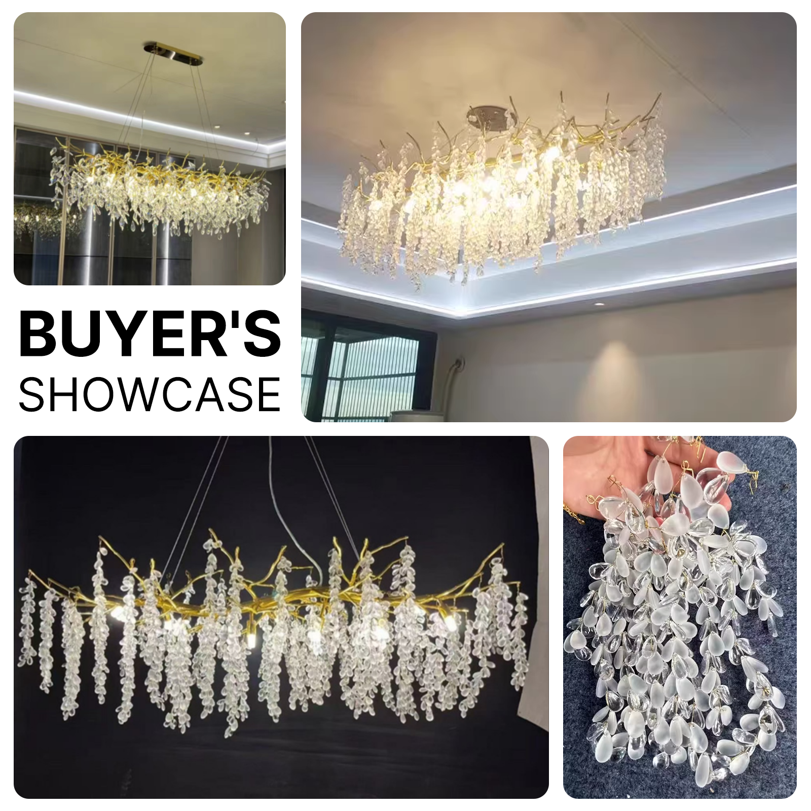 Crystal Tree Branches Chandelier Luxury 10-Light Elegant Pendant CL-CTBC