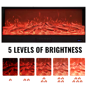 Electric Fireplace 120/150cm Recessed Wall Mounted 7Colors Dimmable Flame Effect