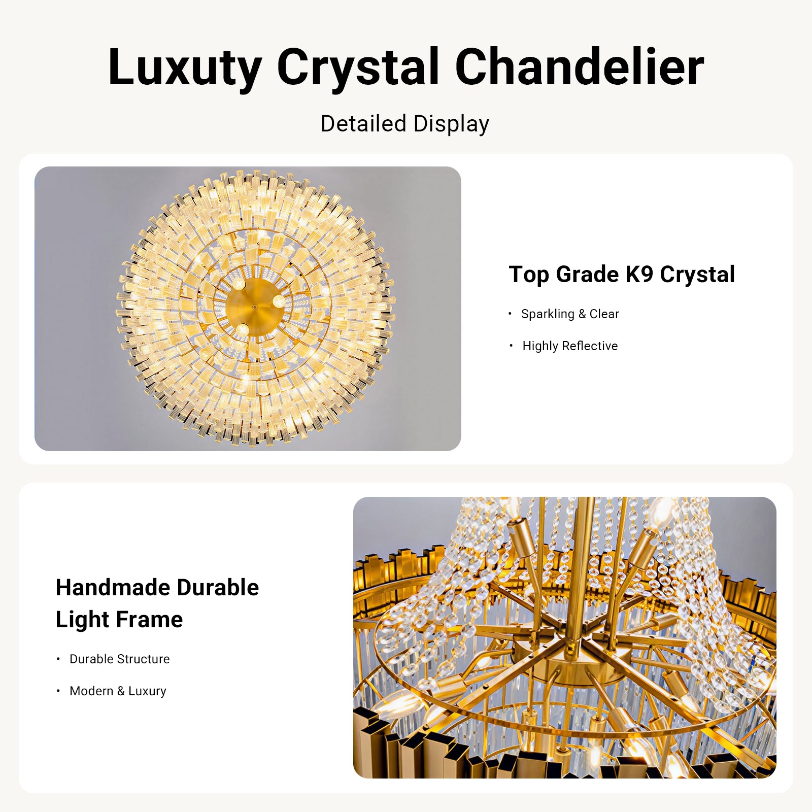 Luxury Crystal Spinning Top Chandelier Modern High Ceiling Light CL-CSTC
