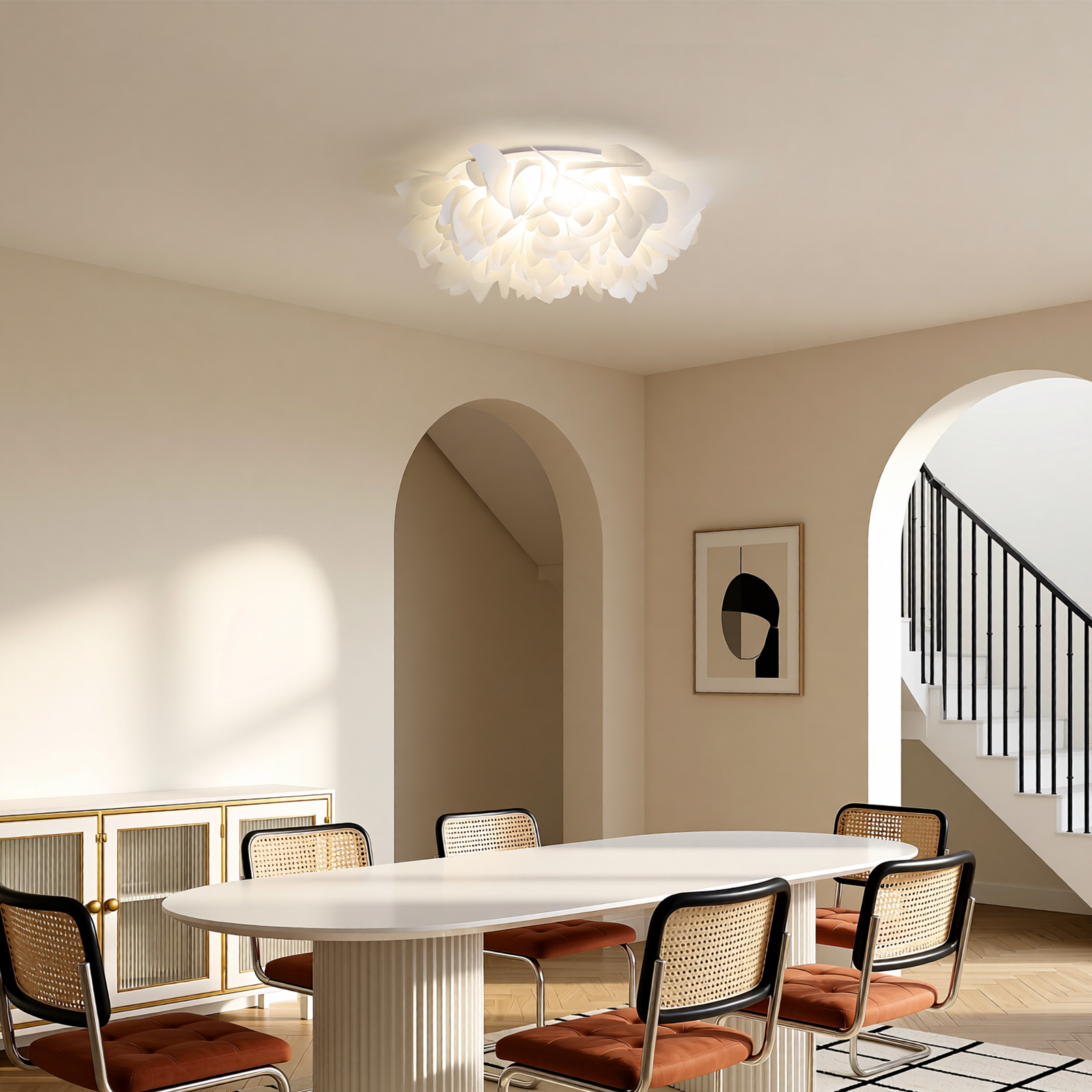 52cm Cream Cloud Petal LED Ceiling Light Modern Minimalist Chandelier CL-CFL52
