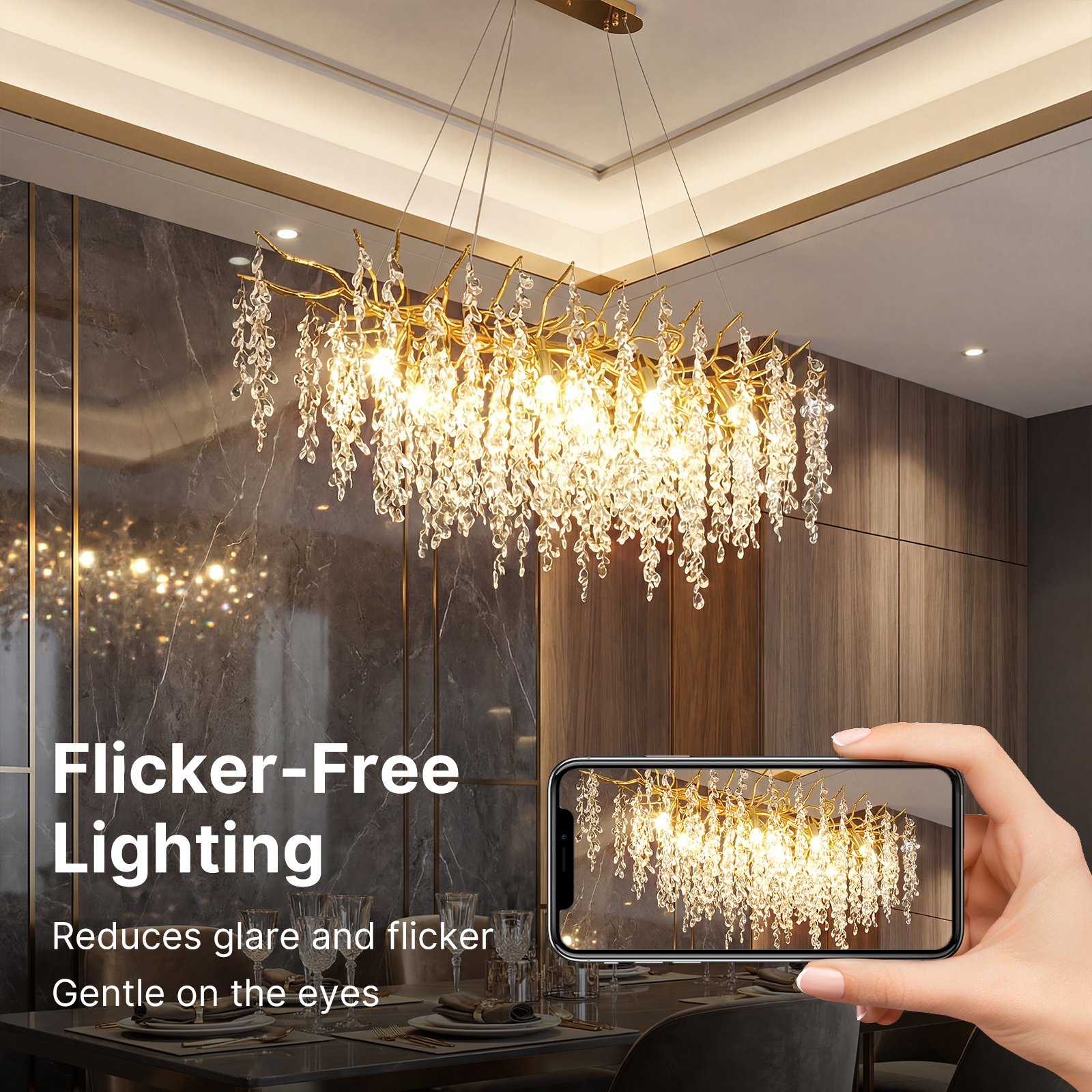 Crystal Tree Branches Chandelier Luxury 10-Light Elegant Pendant CL-CTBC