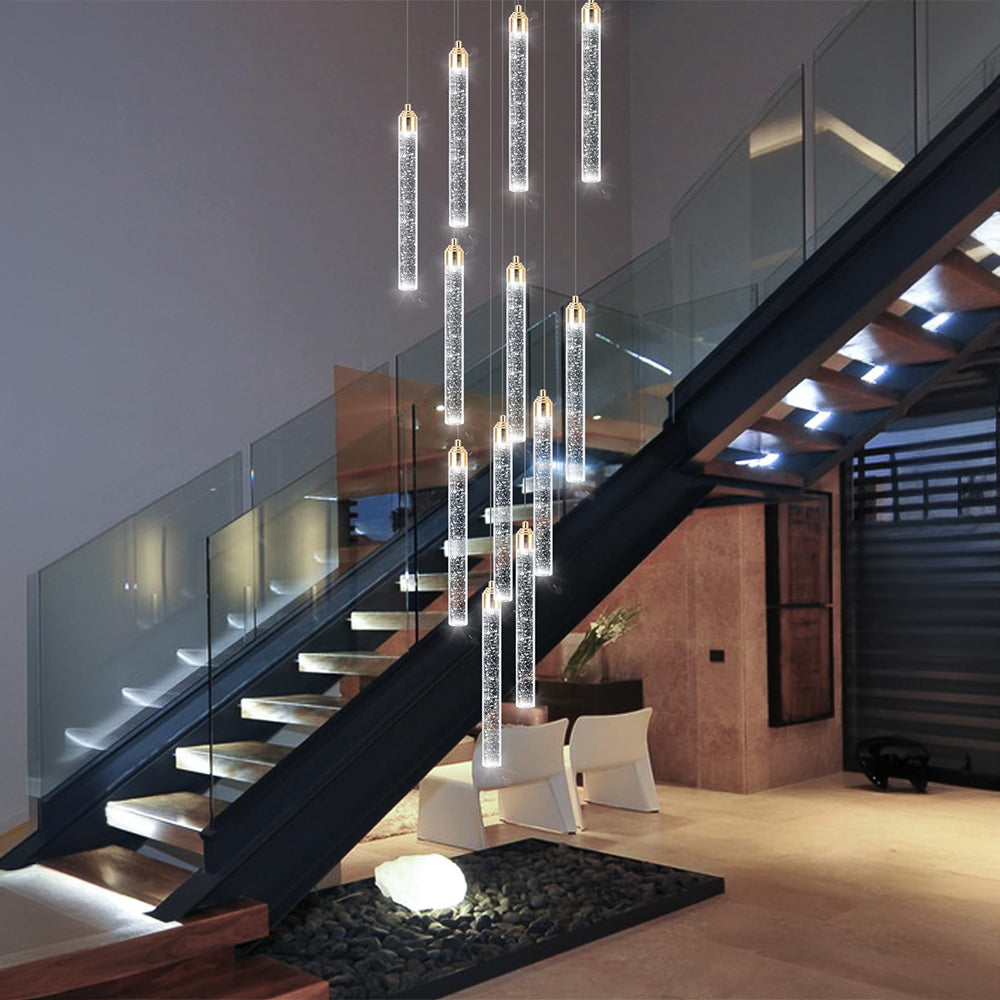 Modern Luxury Gold Crystal Chandelier Chains Adjustable for Staircase Light