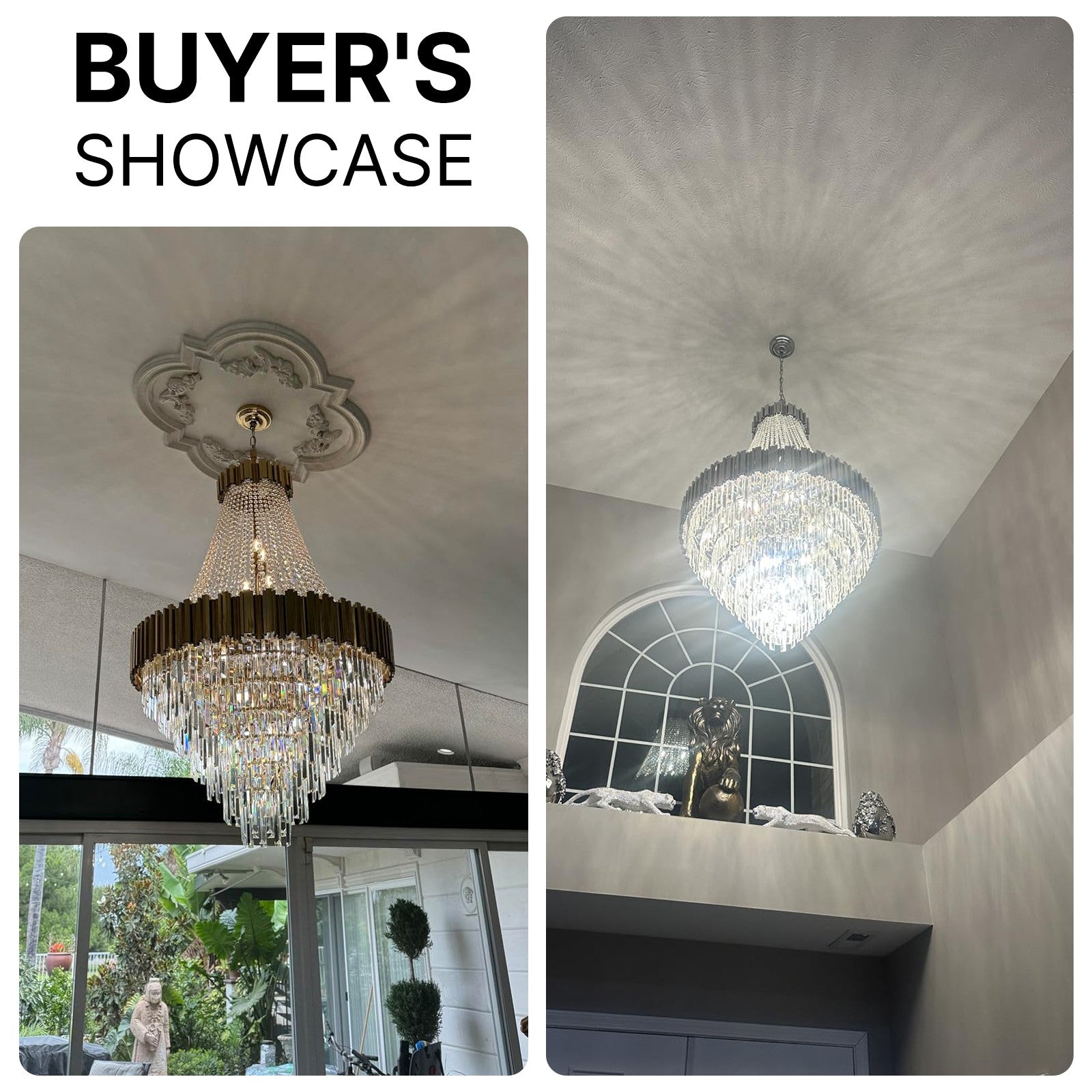 Luxury Crystal Spinning Top Chandelier Modern High Ceiling Light CL-CSTC