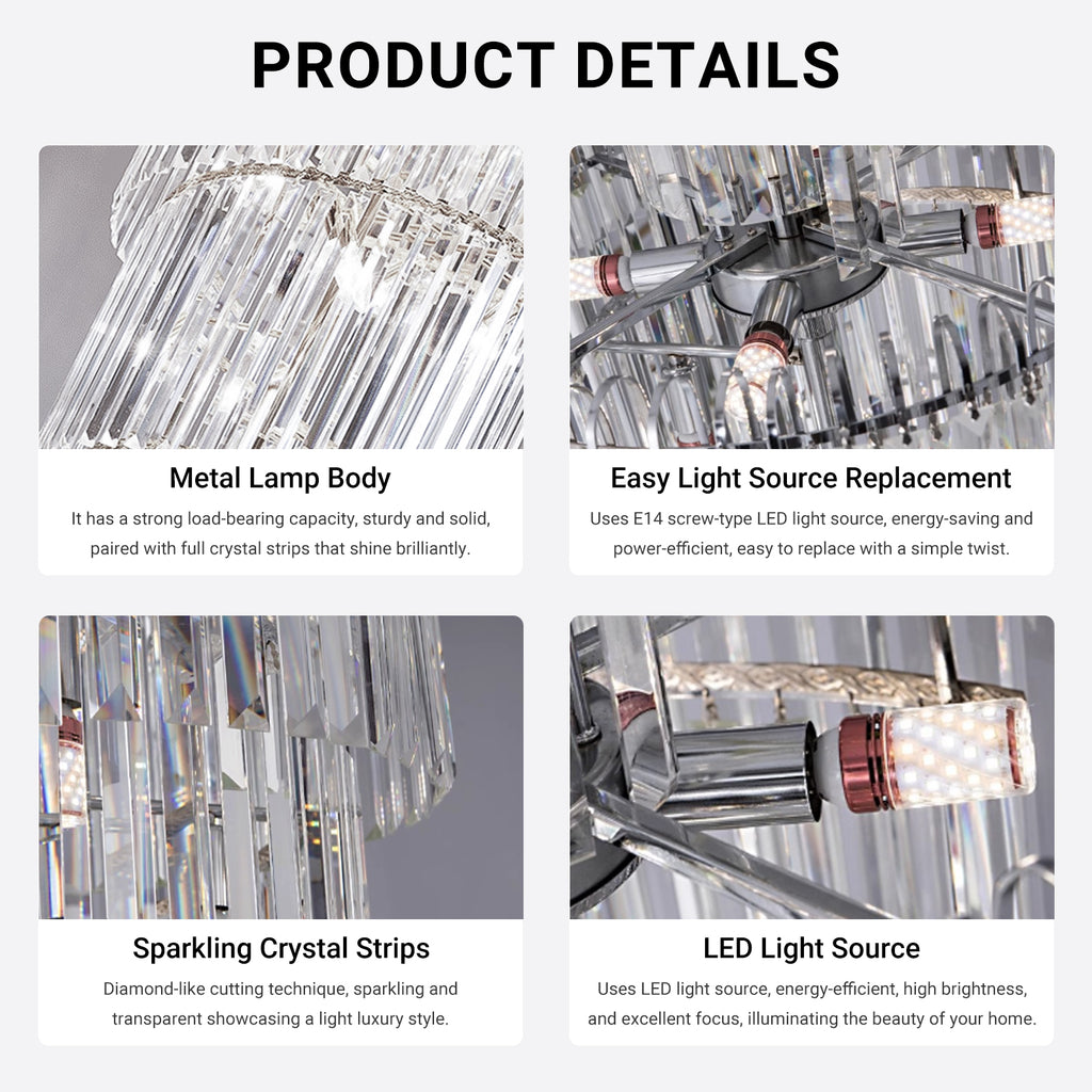 Luxury Modern Staircase Chandelier Spiral Crystal Chandelier for High Ceiling CL-LCAKE21