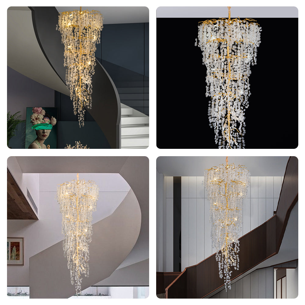 Luxury Crystal Tree Branches Chandelier 20-Lights Staircase Chandelier 180cm