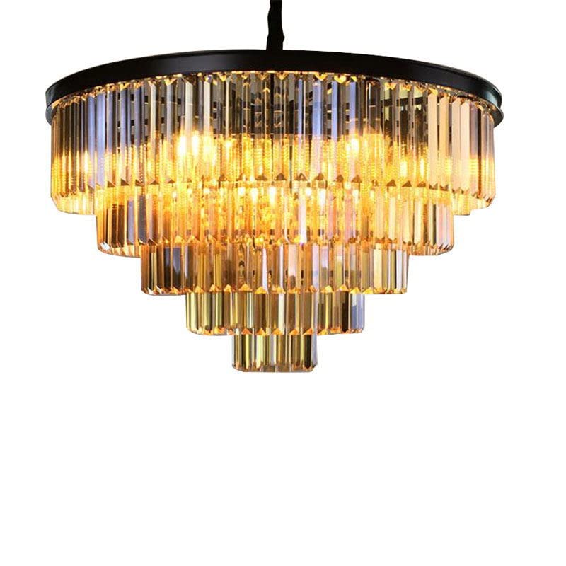 16Light Crystal Chandelier K9 Crystal Black Luxury Ceiling Light Fixture 3 Colors