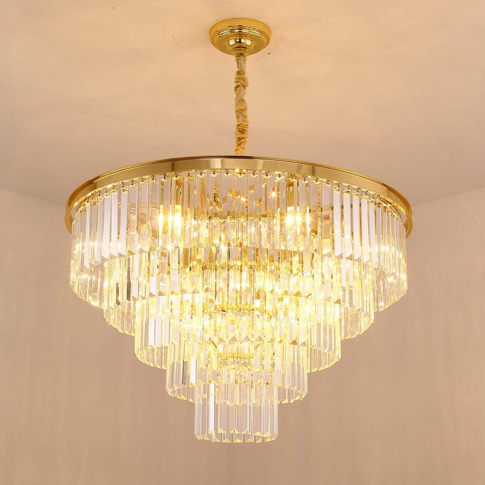 16Light Crystal Chandelier K9 Crystal Gold Luxury Ceiling Light Fixture 3 Colors