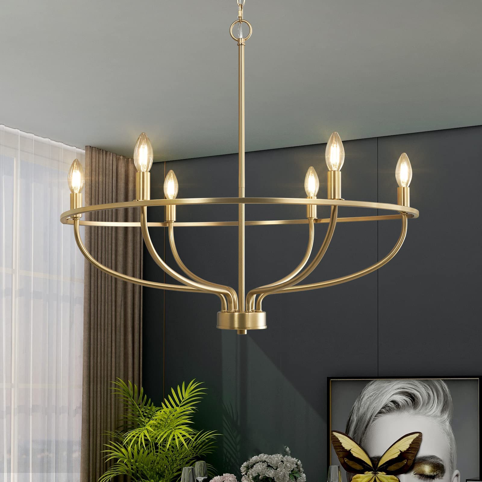 6 Lights Candle Chandelier -Gold by USOR - Australian Chandelier Store