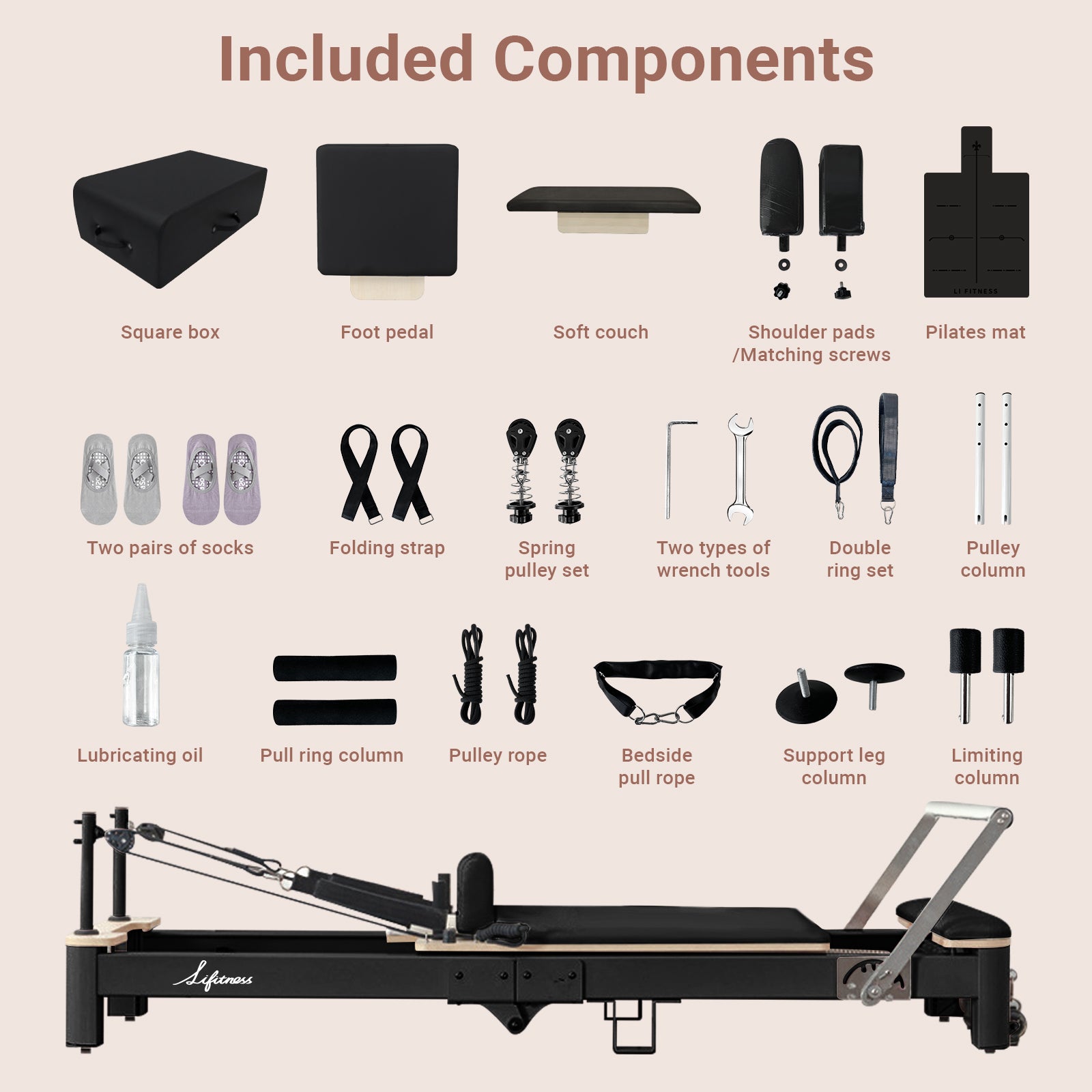 Foldable Pilates Reformer by USOR - Australian Sport & Fitness Store