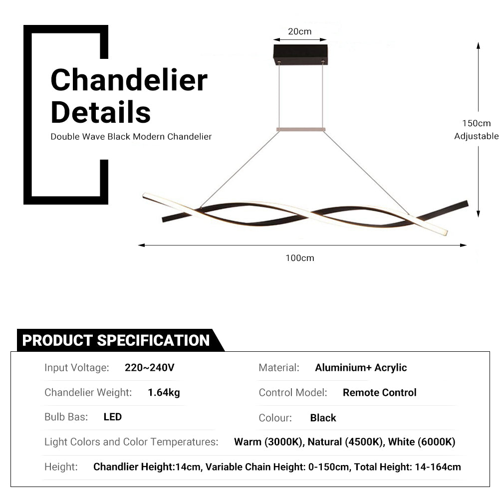 LED Modern Linear Chandelier by USOR - Australian Chandelier Store